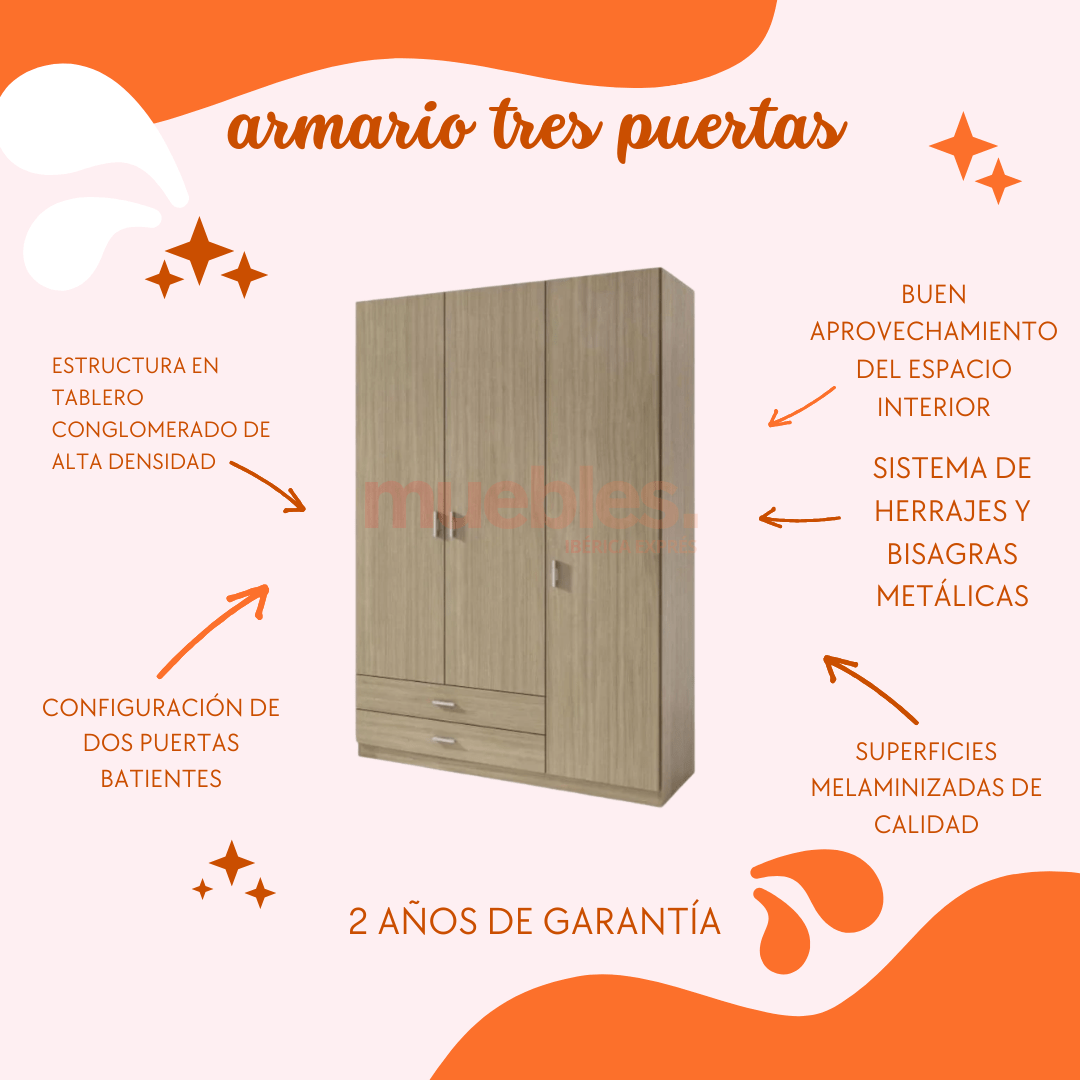 ARMARIO (3) TRES PUERTAS - MUEBLES IBÉRICA EXPRÉS