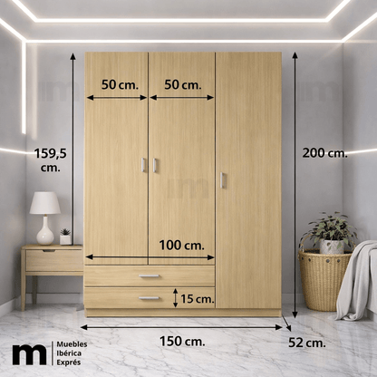 Armario de 3 puertas - MUEBLES IBÉRICA EXPRÉS