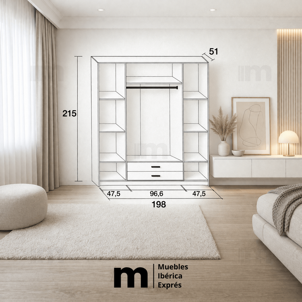 Armario de 4 puertas - MUEBLES IBÉRICA EXPRÉS
