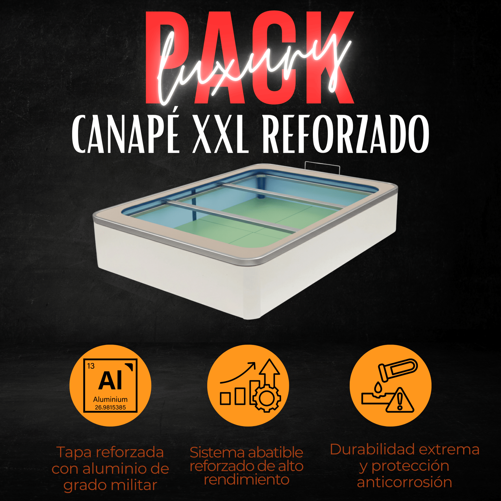 PACK CANAPÉ Y COLCHÓN LUXURY (colchón 31 cm) - MUEBLES IBÉRICA EXPRÉS