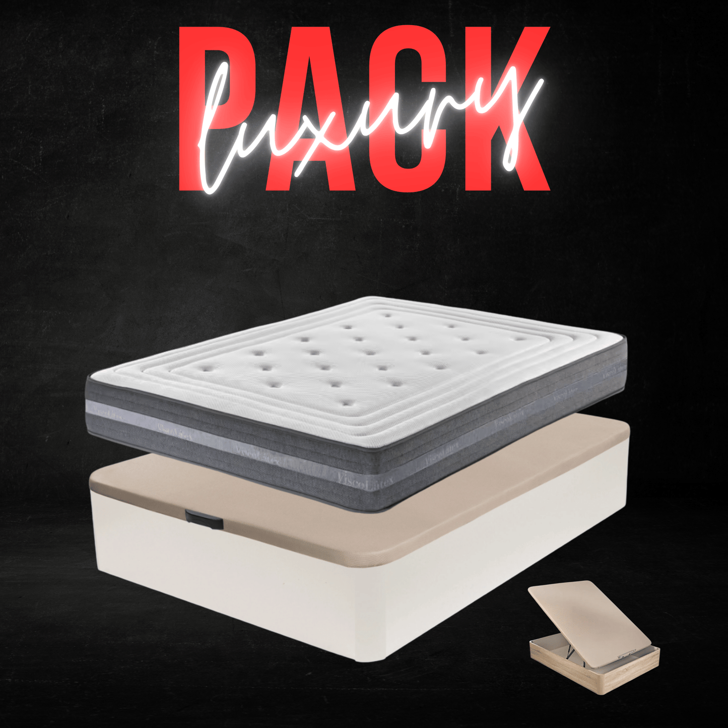 PACK CANAPÉ Y COLCHÓN LUXURY (colchón 31 cm) - MUEBLES IBÉRICA EXPRÉS