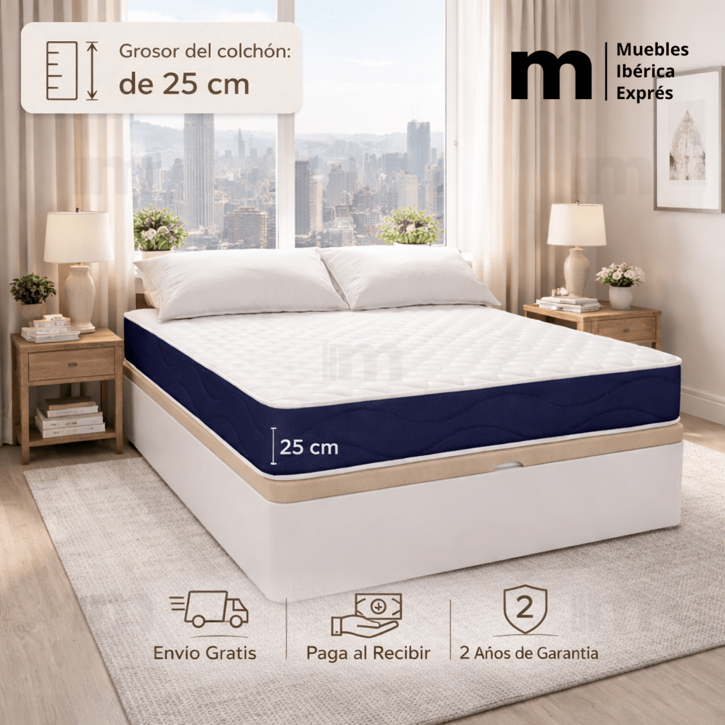 Pack canapé y colchón visco esencial 25 cm - MUEBLES IBÉRICA EXPRÉS