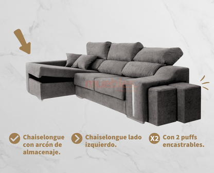 Sofá chaiselongue - MUEBLES IBÉRICA EXPRÉS